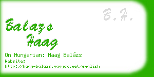 balazs haag business card