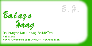 balazs haag business card